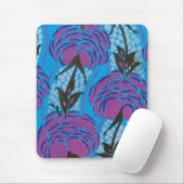  Kunst Deco Paars en Blue Floral Mousepad Muismat (Met muis)