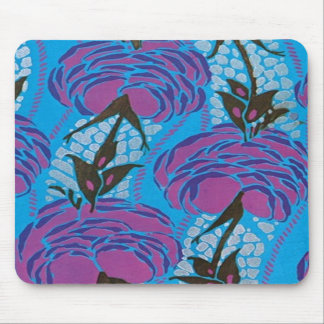  Kunst Deco Paars en Blue Floral Mousepad Muismat