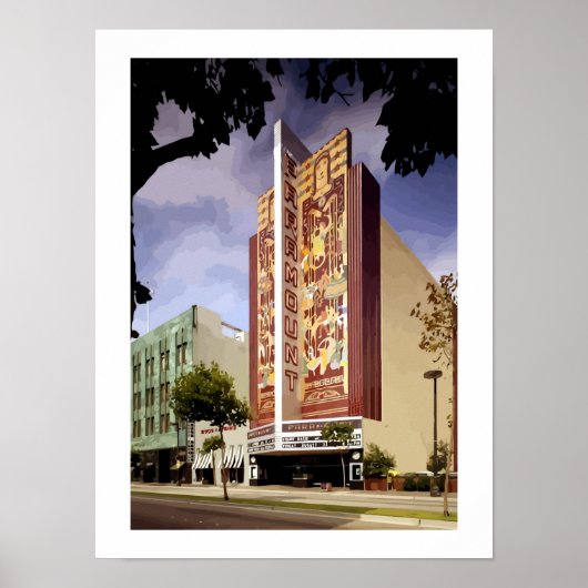 Kunst Deco Paramount theater Oakland schilderij Poster (Voorkant)