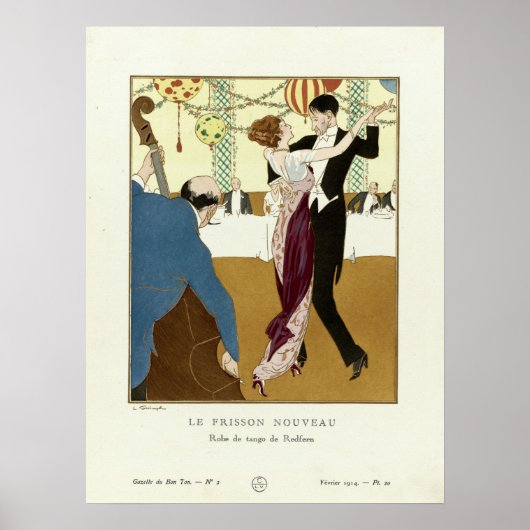  kunst deco-paren dansen de tango poster (Voorkant)