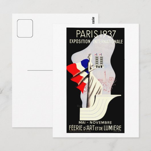  kunst deco Paris World expo 1937 Briefkaart (Voorkant / Achterkant)