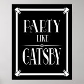 Kunst Deco PARTIJ ZOALS GATSBY print (Voorkant)