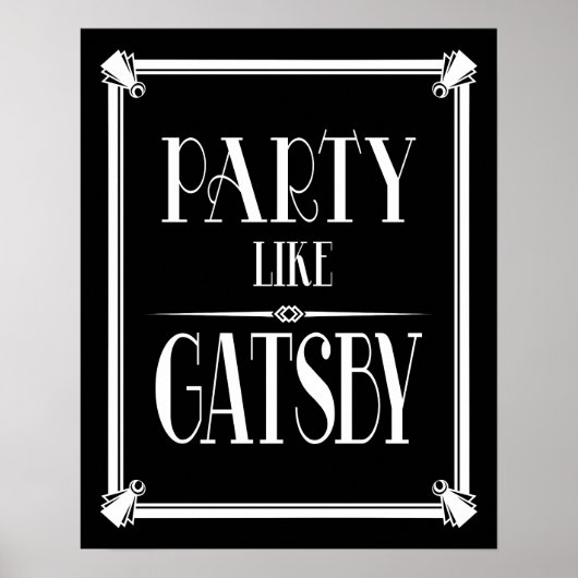 Kunst Deco PARTIJ ZOALS GATSBY print (Voorkant)
