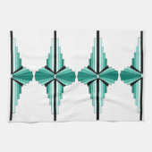 Kunst Deco Pattern in Greens Tea Towel Theedoek (Horizontaal)