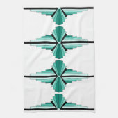 Kunst Deco Pattern in Greens Tea Towel Theedoek (Verticaal)