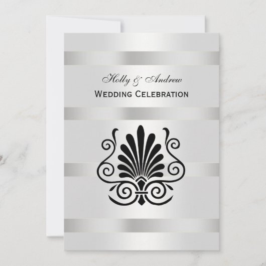  kunst Deco Plume Black/Weddenschap Kaart (Voorkant)