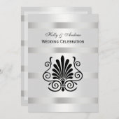  kunst Deco Plume Black/Weddenschap Kaart (Voorkant / Achterkant)