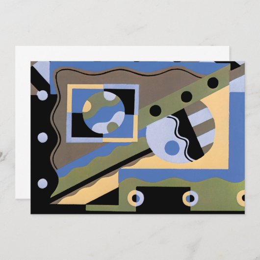  kunst Deco Pochoir Jazz Cubism Patroon (Voorkant / Achterkant)