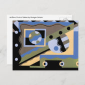  kunst Deco Pochoir Jazz Cubism Patroon Briefkaart (Voorkant / Achterkant)