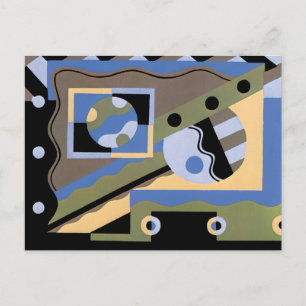 kunst Deco Pochoir Jazz Cubism Patroon Briefkaart