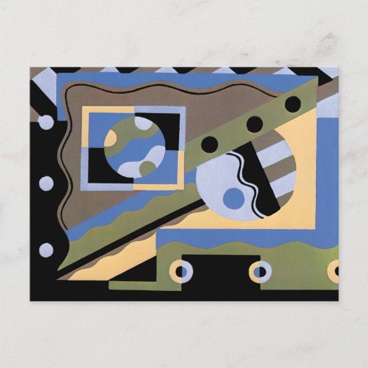  kunst Deco Pochoir Jazz Cubism Patroon Briefkaart (Voorkant)