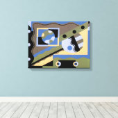 kunst Deco Pochoir Jazz Cubism Patroon Canvas Afdruk (Insitu (Houten vloer))