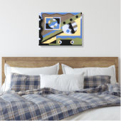 kunst Deco Pochoir Jazz Cubism Patroon Canvas Afdruk (Insitu (Slaapkamer))
