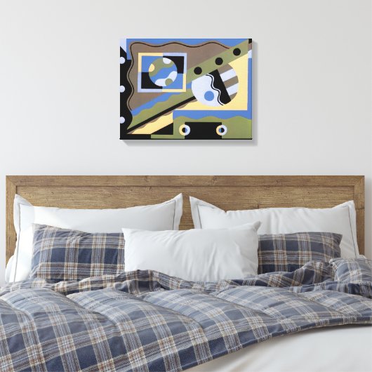  kunst Deco Pochoir Jazz Cubism Patroon Canvas Afdruk (Insitu (Slaapkamer))