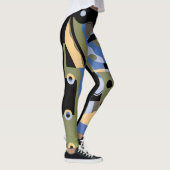 kunst Deco Pochoir Jazz Cubism Patroon Leggings (Rechts)