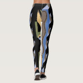  kunst Deco Pochoir Jazz Cubism Patroon Leggings (Achterkant)