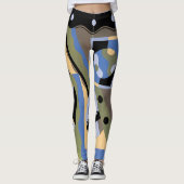  kunst Deco Pochoir Jazz Cubism Patroon Leggings (Voorkant)