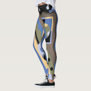  kunst Deco Pochoir Jazz Cubism Patroon Leggings