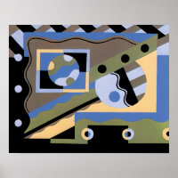  kunst Deco Pochoir Jazz Cubism Patroon