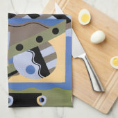  kunst Deco Pochoir Jazz Cubism Patroon Theedoek (Quarter Fold)