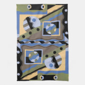  kunst Deco Pochoir Jazz Cubism Patroon Theedoek (Verticaal)