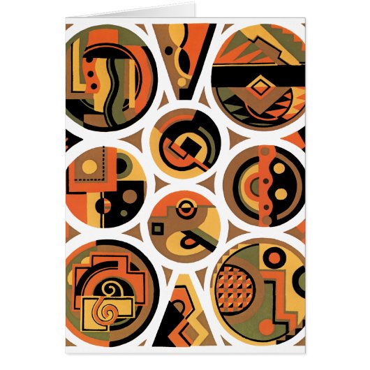 kunst deco Pochoir Jazz geometrische cirkels (Voorkant)