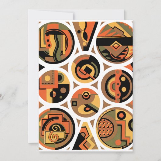 kunst deco Pochoir Jazz geometrische cirkels (Voorkant)