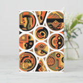 kunst deco Pochoir Jazz geometrische cirkels (Staand voorkant)