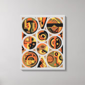 kunst deco Pochoir Jazz geometrische cirkels Canvas Afdruk (Voorkant)