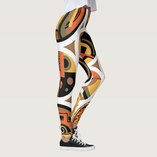 kunst deco Pochoir Jazz geometrische cirkels Leggings (Rechts)