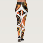 kunst deco Pochoir Jazz geometrische cirkels Leggings (Achterkant)