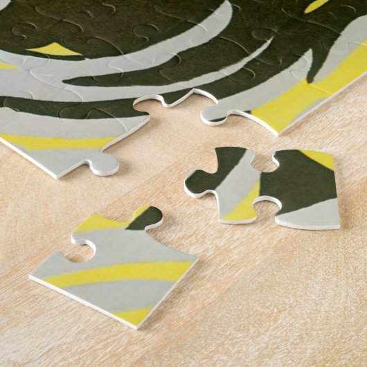  kunst deco Pochoir Jazz geometrische cirkels Legpuzzel (Zijkant)