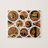  kunst deco Pochoir Jazz geometrische cirkels Legpuzzel (Horizontaal)