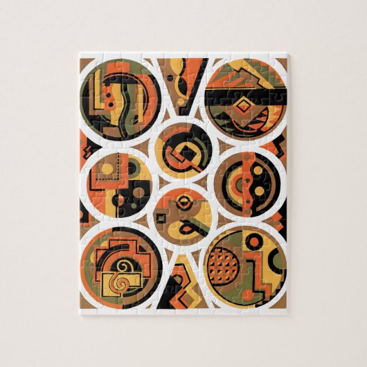  kunst deco Pochoir Jazz geometrische cirkels Legpuzzel (Verticaal)