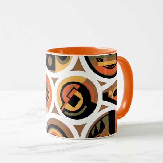 kunst deco Pochoir Jazz geometrische cirkels Mok (Voorkant rechts)