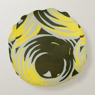  kunst deco Pochoir Jazz geometrische cirkels Rond Kussen