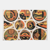 kunst deco Pochoir Jazz geometrische cirkels Theedoek (Horizontaal)