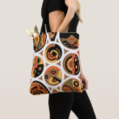 kunst deco Pochoir Jazz geometrische cirkels Tote Bag (Dichtbij)