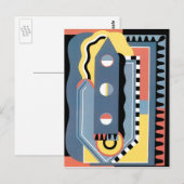  kunst Deco Pochoir Jazz Geometrische patronen Briefkaart (Voorkant / Achterkant)