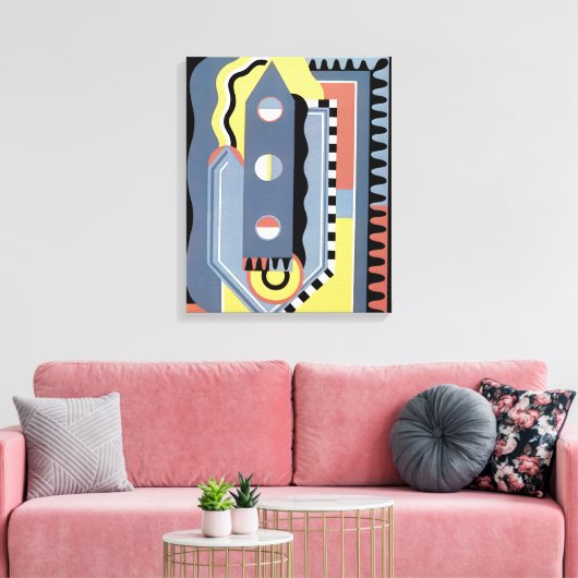  kunst Deco Pochoir Jazz Geometrische patronen Canvas Afdruk (Insitu (Woonkamer))