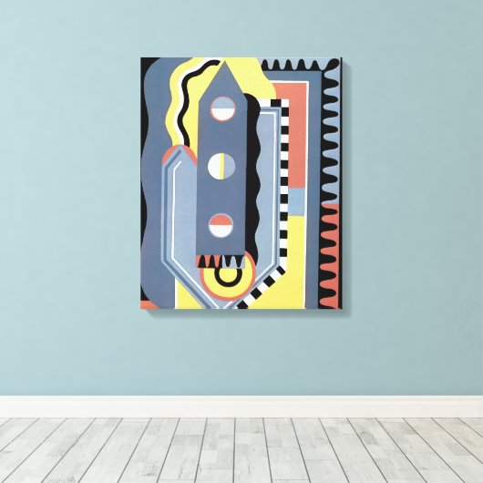 kunst Deco Pochoir Jazz Geometrische patronen Canvas Afdruk (Insitu (Houten vloer))