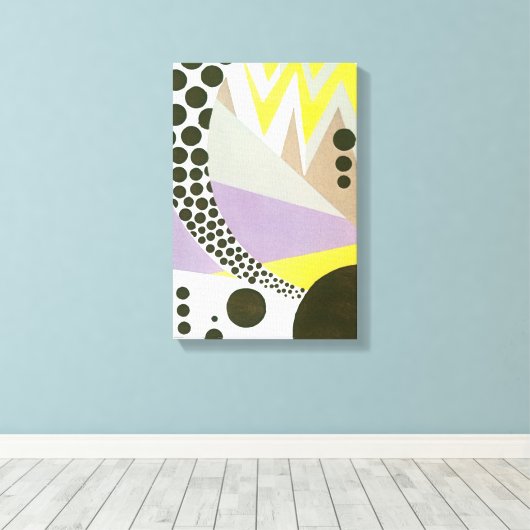 kunst Deco Pochoir Jazz Geometrische patronen Canvas Afdruk (Insitu (Houten vloer))