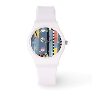 kunst Deco Pochoir Jazz Geometrische patronen Horloge