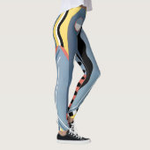  kunst Deco Pochoir Jazz Geometrische patronen Leggings (Rechts)