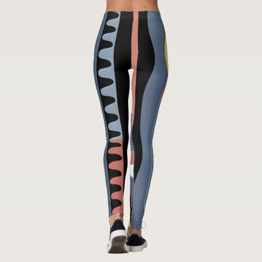  kunst Deco Pochoir Jazz Geometrische patronen Leggings (Achterkant)