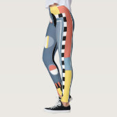  kunst Deco Pochoir Jazz Geometrische patronen Leggings (Links)