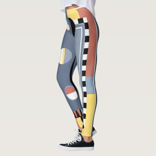  kunst Deco Pochoir Jazz Geometrische patronen Leggings (Links)