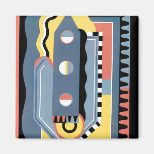  kunst Deco Pochoir Jazz Geometrische patronen Magneet