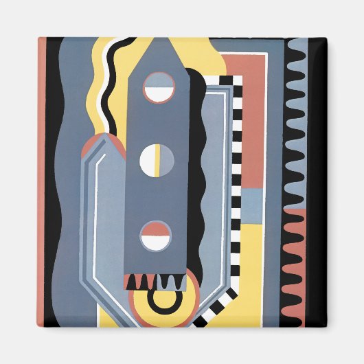  kunst Deco Pochoir Jazz Geometrische patronen Magneet (Voorkant)