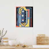 kunst Deco Pochoir Jazz Geometrische patronen Poster (Keuken)